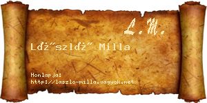 László Milla névjegykártya