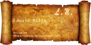 László Milla névjegykártya