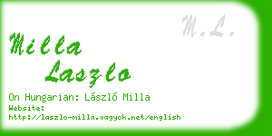milla laszlo business card