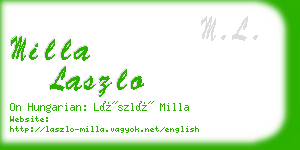milla laszlo business card
